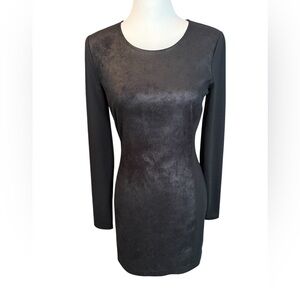 A/X ARMANI EXCHANGE sleek black form fitting long sleeve mini dress size 4